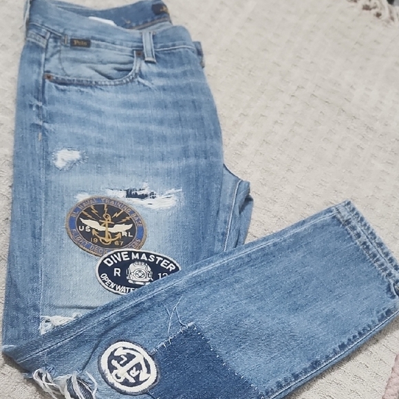 Polo by Ralph Lauren Blue Distressed Women's Jeans - Picture 10 of 17